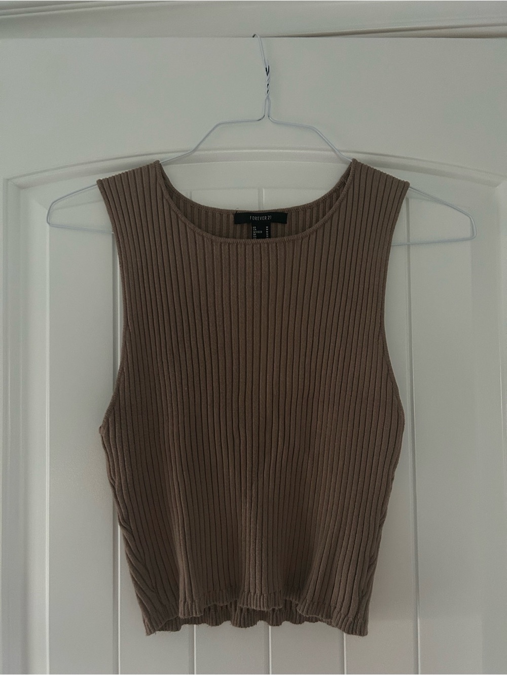 Forever 21 Ribbed Tank Top - Taupe Brown